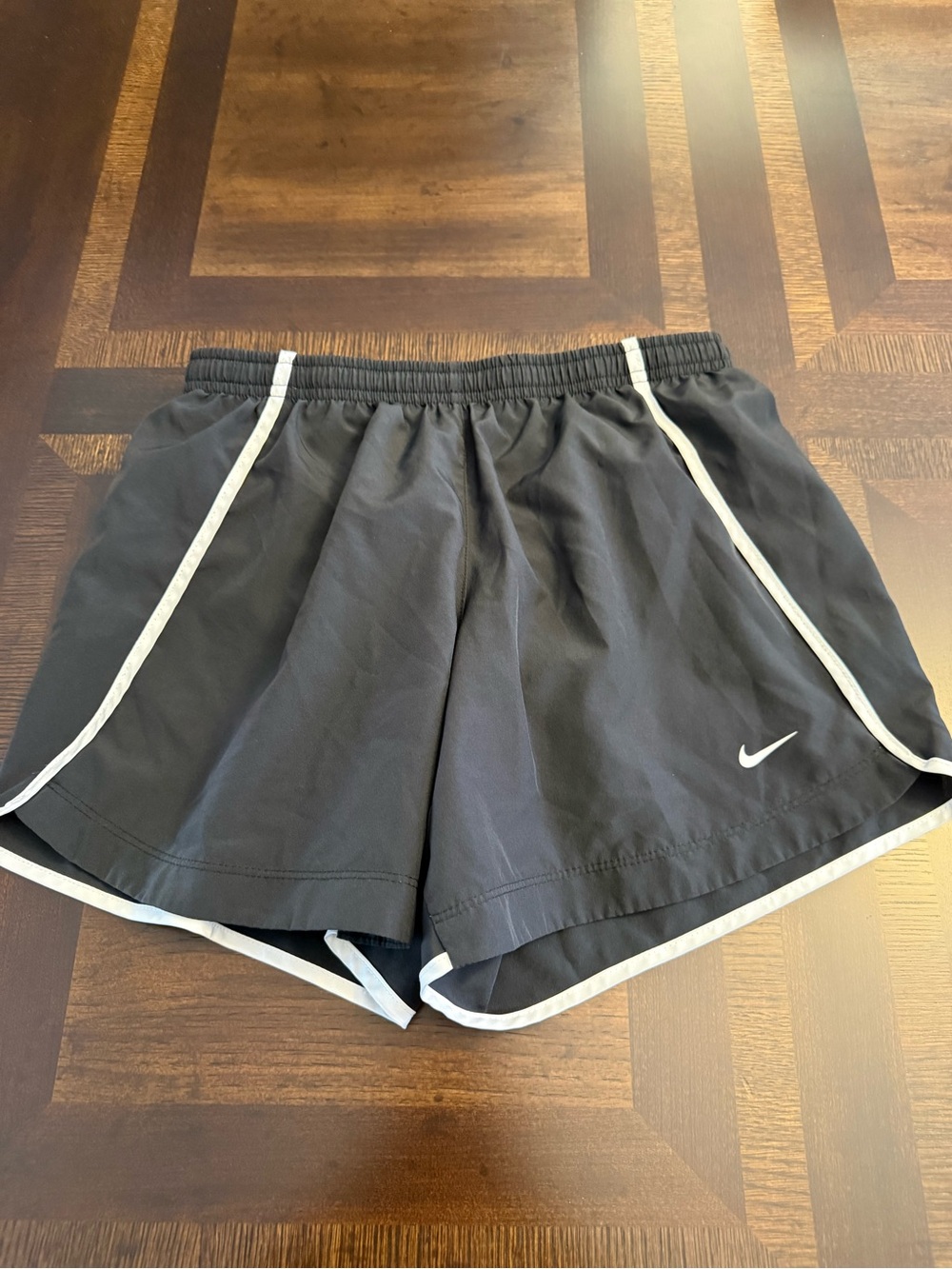 Nike Women’s Black Athletic Shorts with White Piping